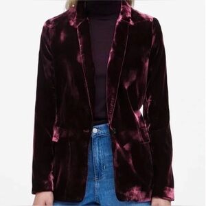 NWT Banana Republic Deep Burgundy Velvet Blazer